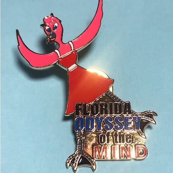 Pair of Dancing Pink Flamingoes, Sailor & girl pins-Florida Odyssey of the Minds - Picture 3 of 4